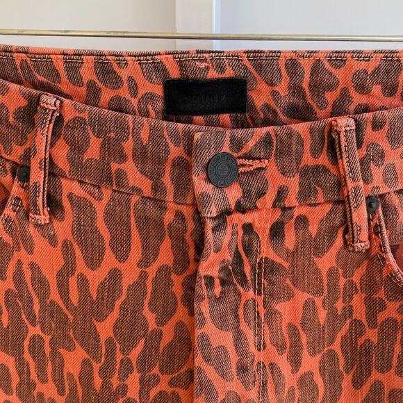 MOTHER Looker Ankle Fray Animal Attraction Leopard Print Skinny Jeans Pants 28 - Picture 5 of 10